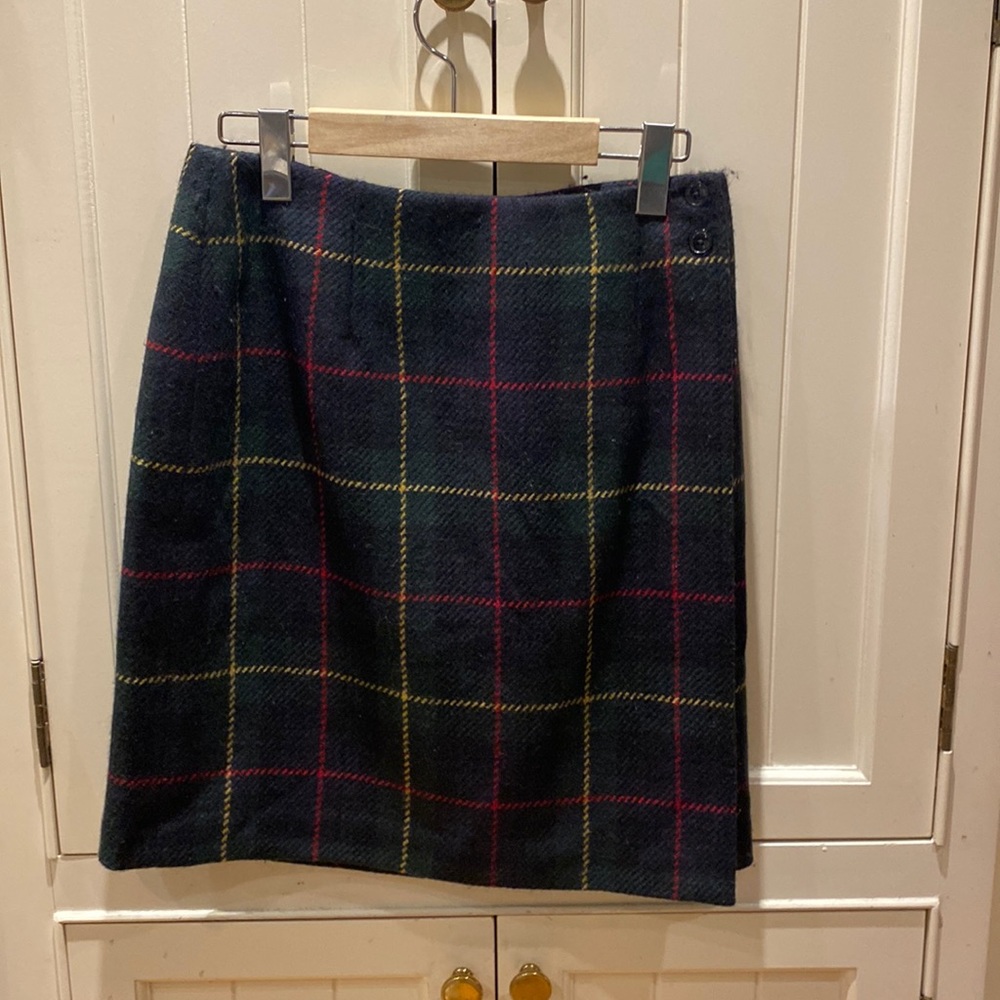 Plaid Wool Skirt